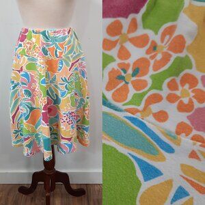 Floral A-Line Vintage Skirt - Multicolor